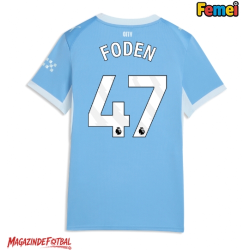 Manchester City Phil Foden #47 Tricou Fotbal Replică 2026-27 Femei Acasa Manchester City Phil Foden #47 Tricou Fotbal Replică 2026-27 Femei Acasa